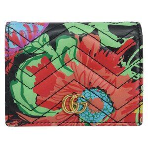 GUCCI GG Marmont Ken Scott Wallet Leather Black 466492 Auth 142761